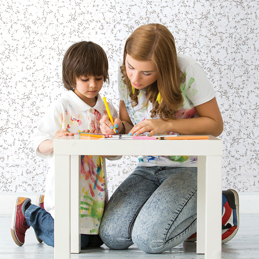 Пробковая стеновая панель Corkstyle Wall Design Monte Snow 600×300×3 фото в интерьере